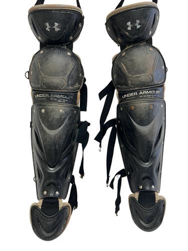 Used Easton 9-12 CATCHER SHIN GUARD Catchers Leg Guards Black Junior 11692-S000154944