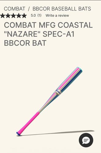 2026 Combat MFG Spec A1 Coastal Collection Alloy BBCOR Certified Bat (-3) 30 oz 33" (New)