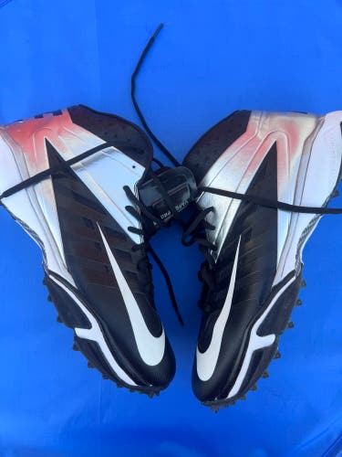 new men's 9 Nike Vapor Pro 3/4 Destroyer Turf Football Cleats black silver Carbon