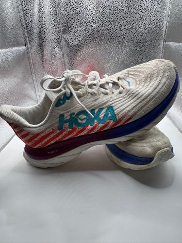 HOKA Mach 5 Running Shoes – White Flame Colorway Women’s 11 Men’s 9.5 Trainer
