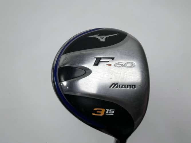 Mizuno F-60 3 Fairway Wood 15* Grafalloy Pro Launch Blue 65g Regular RH +1''