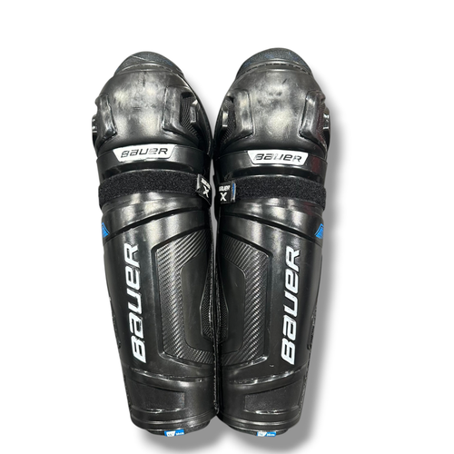 Used Bauer X Intermediate Shin Guards Black 14" 11375-S000380502