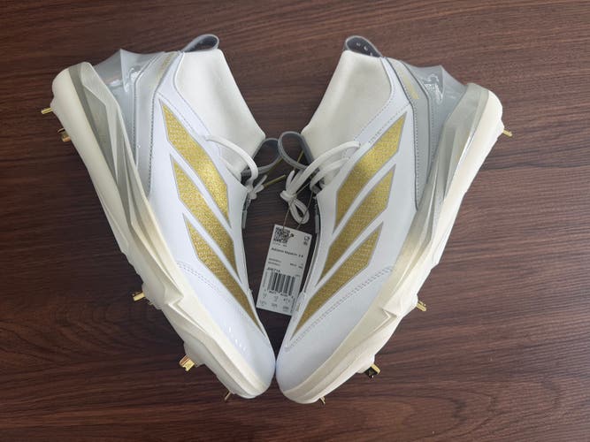 Size 12.5 - Adidas Adizero Impact+ 2.0 “White Gold” Baseball Cleats JH6716 Men's
