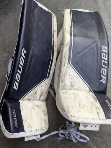 College Pro Stock Navy Medium Bauer Supreme Mach Goalie Leg Pads (Used)