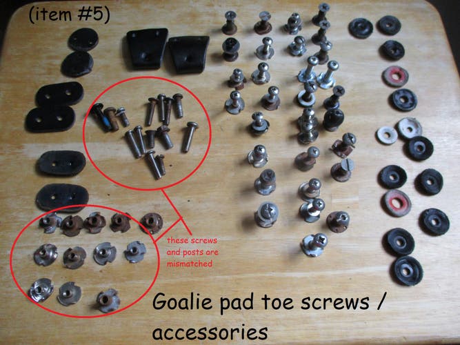 Hockey Goalie pad Foams - Toe Bridge Screws - Glove cuff foam - Toe Caps - Knee Boards repair work