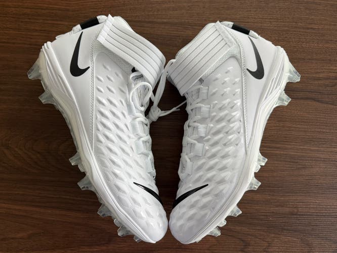 Nike Force Savage Pro 2 White Football Cleats AH4000-100 Men's Size 10 NEW