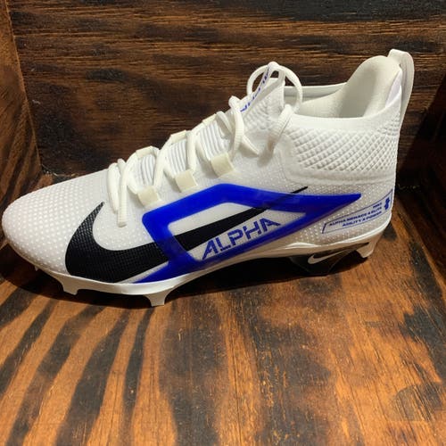 Nike Alpha Menace 4 Elite Football Cleats White Blue Black Men 10.5 IB2501-104