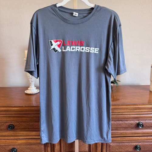 Lewis University Lacrosse Performance Shooter Shirt Gray Men’s Medium NWT