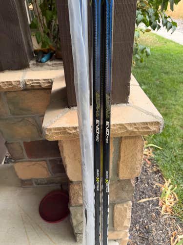 Senior Warrior Alpha Evo Pro Left Hand Hockey Stick W28 100 Flex Three-Pack (2 Used, 1 New)