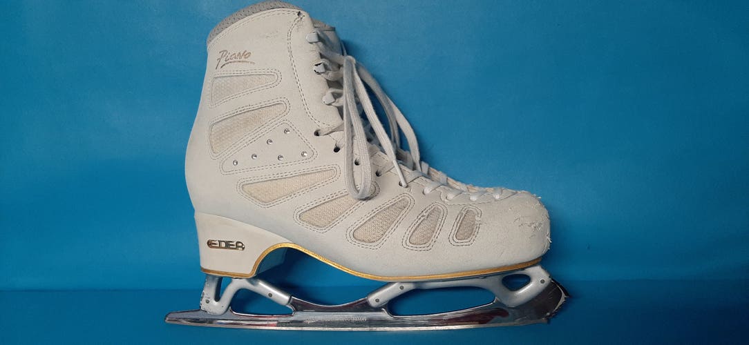 Edea Piano Figure Skating Boots Adult size 8 + John Wilson Gold Seal Revolution Blades