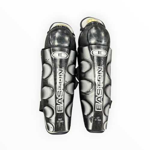 Used Easton UL Senior Shin Guards Black 15" 11375-S000380452