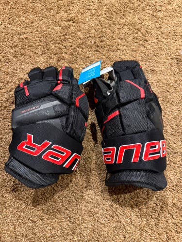 Bauer Black/Red Supreme Mach Gloves 14" (New)