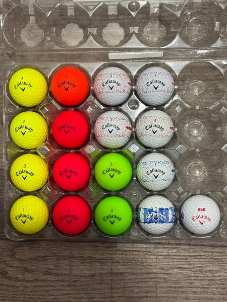 17 Callaway Supersoft Golf Balls - Colored, Splatter 360 Design, USA 250