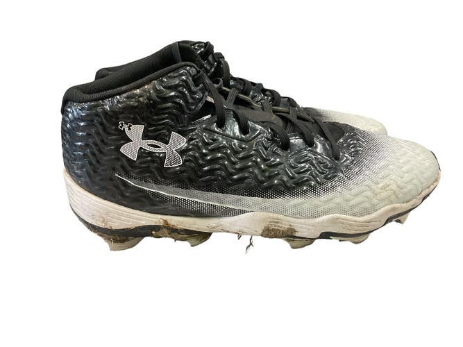 Used Under Armour Adult FB Cleats Black And White Senior 11 11859-S000032460