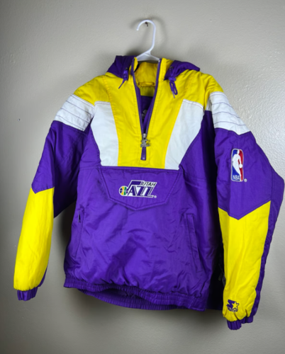 VTG Utah Jazz NBA sz XL VINTAGE 1990's Starter Coat Jacket (Purple) Very clean!