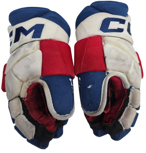 CCM Jetspeed FT8 Pro Stock Custom Hockey Gloves 13" Wolfpack AHL Sykora USED (15659)