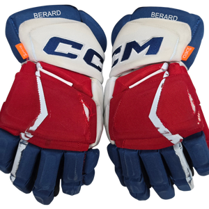 CCM Jetspeed Pro Stock Custom Hockey Gloves 14" Wolfpack AHL Berard USED (15662)