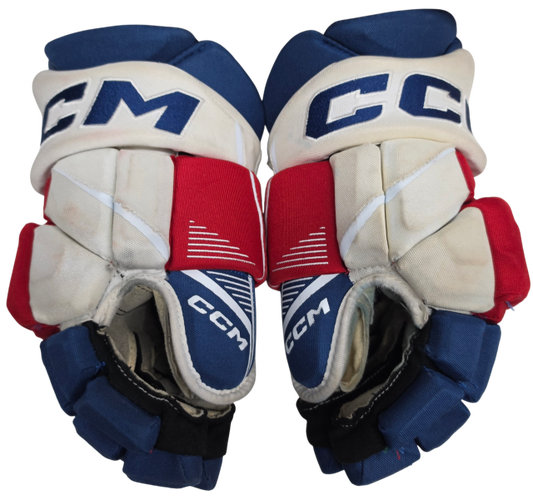 CCM Jetspeed Pro Stock Custom Hockey Gloves 14" Wolfpack AHL USED #22 (15665)