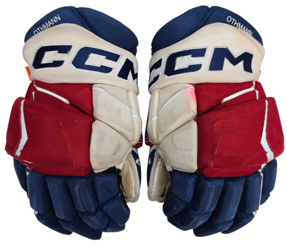 CCM Jetspeed Hockey Gloves 14" NHL Pro Stock Wolf Pack Othmann Used (15666)