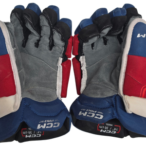 CCM HGQL Pro Stock Custom Hockey Gloves Wolfpack Used 14" Pouliot. (15667)