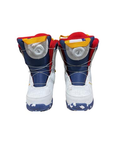 Used Burton Girls Snowboard Boots White Junior 02 11847-S000037469