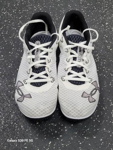 Used Under Armour DISTANCE 4 Track & Field Cleats Adult White Senior 11.5 11849-S000042518