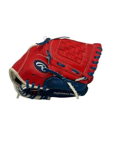 Used Rawlings PLAYERS SERIES BB/SB Glove T-ball Royal Blue And Red 9" 11692-S000154968