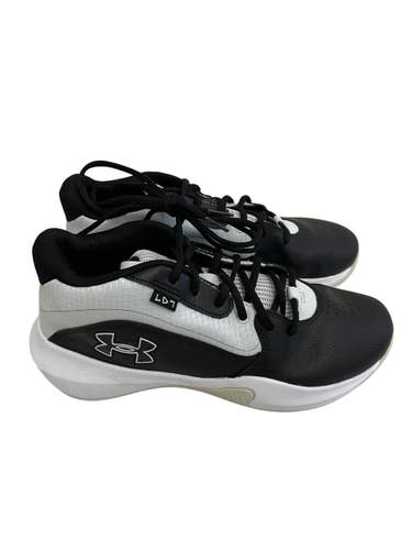 Used Under Armour LOCKDOWN 7 Basketball Shoes M Black And White Senior 9.5 11692-S000155068