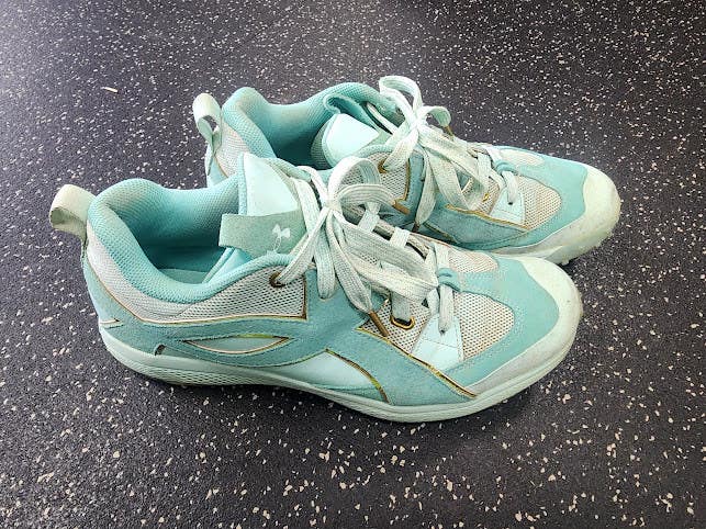Used Under Armour YARD ICON TURF BB/SB Cleats Turquoise Senior 12 11849-S000042438
