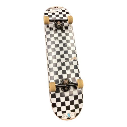 Used Krown CHECKER BOARD SKATE BOARD Complete Skateboard Black 8" 11846-S000108159
