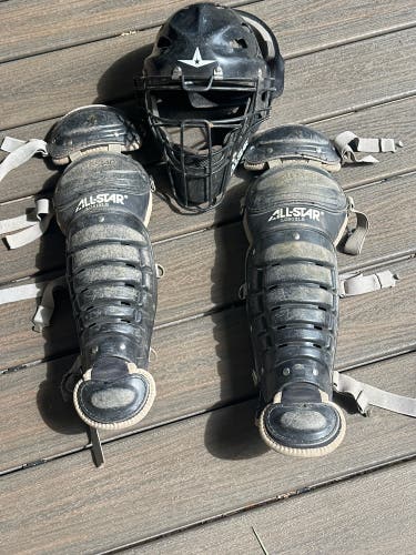 All Star LG912LS Catcher's Leg Guard and Helmet (Used)