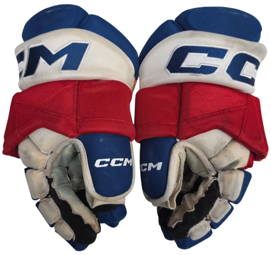 CCM HGPTKXFPP Pro Stock Hockey Gloves 14" AHL Wolfpack Scanlin Used (2) (15671)