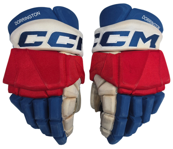 CCM HGPTKXFPP Pro Stock Hockey Gloves 15" AHL Wolfpack Dorrington Used (15672)