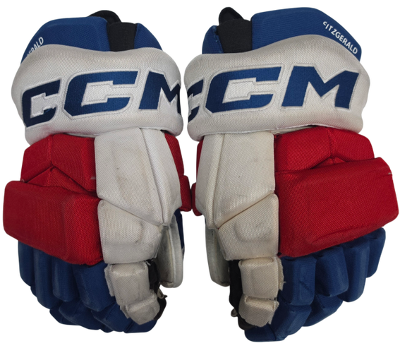 CCM HGTKPP Pro Stock Hockey Gloves 14" WolfPack Fitzgerald Used (15675)