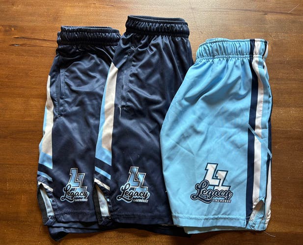 Lot of 3 Legacy Lacrosse Shorts (YL, YM)