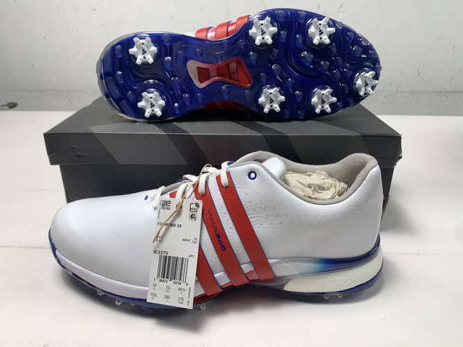 Adidas Tour360 24 Waterproof USA Golf Shoes White Men's SZ 10.5 (IE3370) NIB