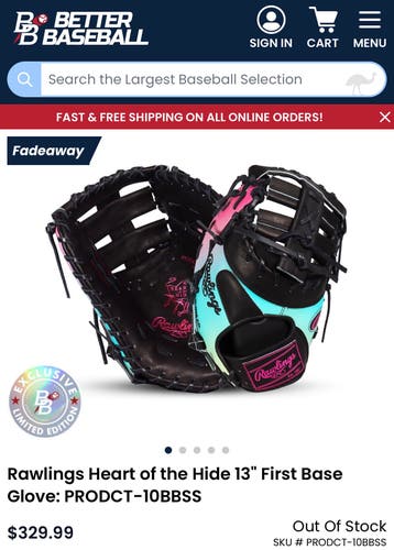 Rawlings Heart of the Hide RH First Base Baseball Glove 13" (Used)