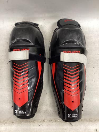 Used Bauer LIL SPORT Youth Shin Guards Black 9" 11851-S000049659