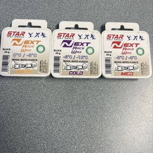 STAR Next Ski Race Wax (Wool Roto-Fleece) Warm,Med,Cold