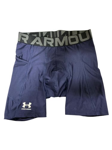 Under Armour Compression Shorts Navy Blue Pro Stock (Used) 8803