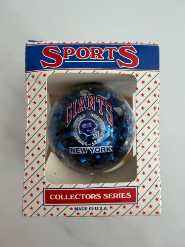 Vintage 80s New York Giants Glass Christmas Ornament blue USA NFL Topperscot 3"