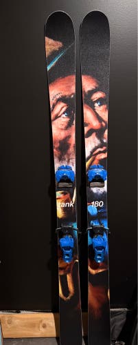 2025 180 cm Vishnu Tank Skis With Tortola attack 14 Bindings Max Din 14 (Used)