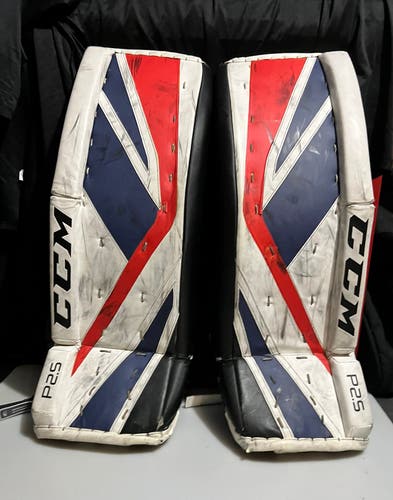 30" CCM Premier P2.5 Goalie Leg Pads with vinyl (Used)