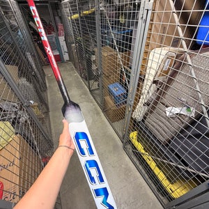 Custom white rare CCM XF Pro Regular Goalie Stick 26" Paddle Pro Stock (New)