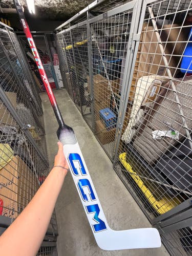 Custom white rare CCM XF Pro Regular Goalie Stick 26" Paddle Pro Stock (New)
