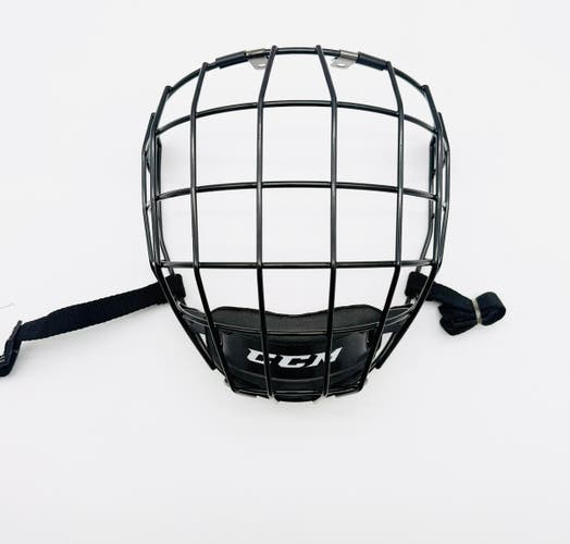Near New CCM FM 580 Hockey Facemask Cage-Black-Large-Red Chin Cup