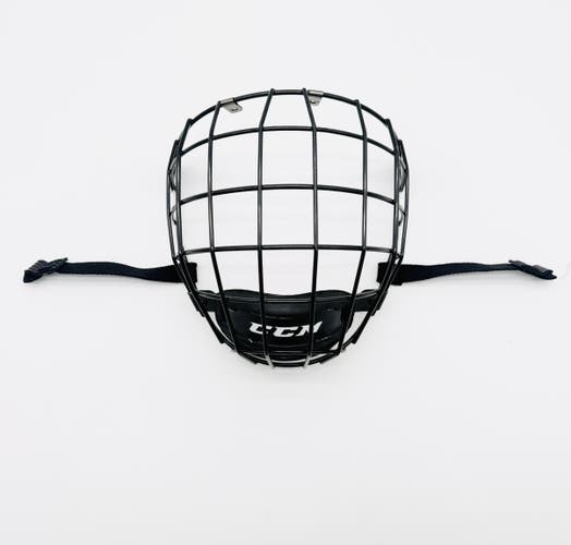 CCM FM 580 Hockey Facemask Cage-Black-Large-Red Chin Cup