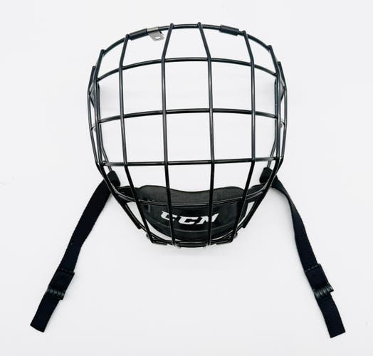 CCM FM 580 Hockey Facemask Cage-Black-Large-Red Chin Cup