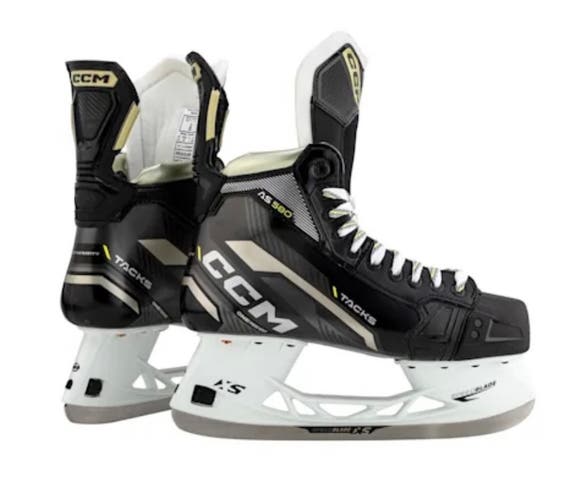 New Black/Yellow 2022 CCM Tacks AS580 Hockey Skates Regular Width Senior Sz: 7