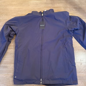 Peter Millar Men's Navy Ryder Reversible Wool & Polyester Full Zip Jacket w/ Pockets